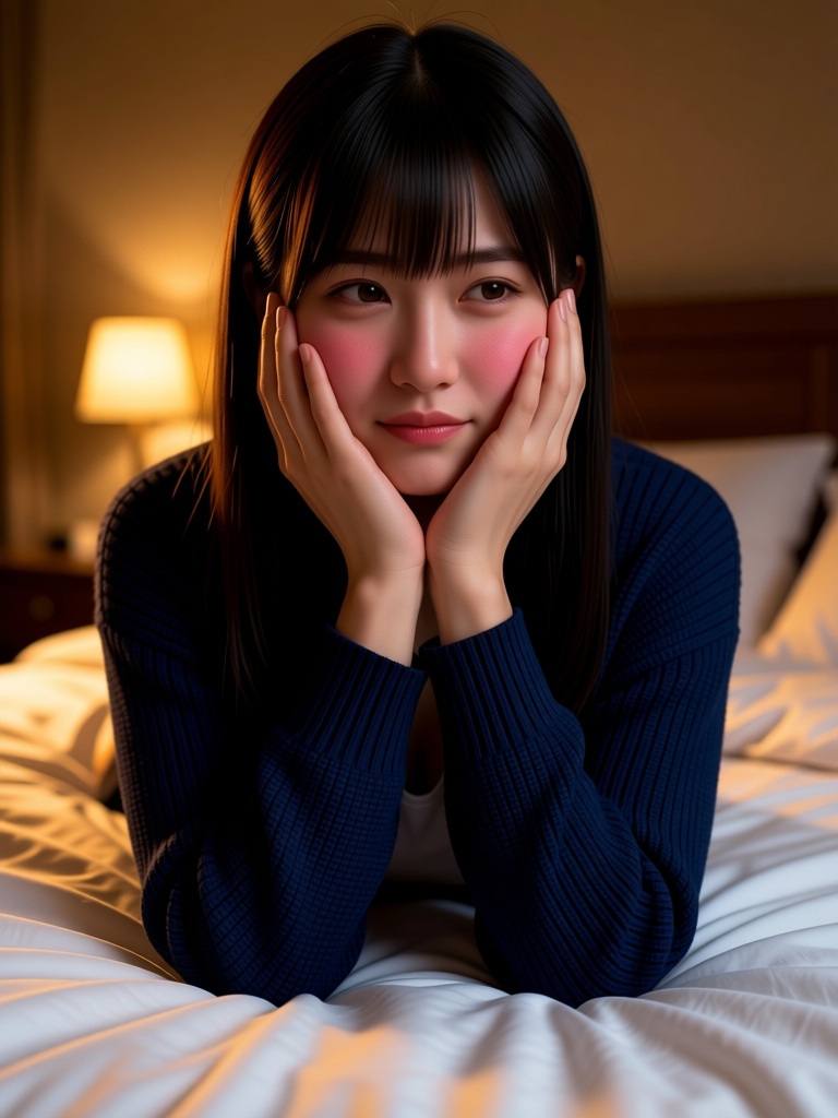 Realistic blushing expression